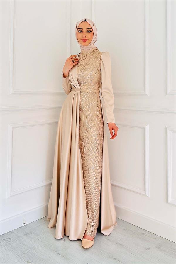 ÖNÜ DETAY SİMLİ ABİYE 2431 Taş