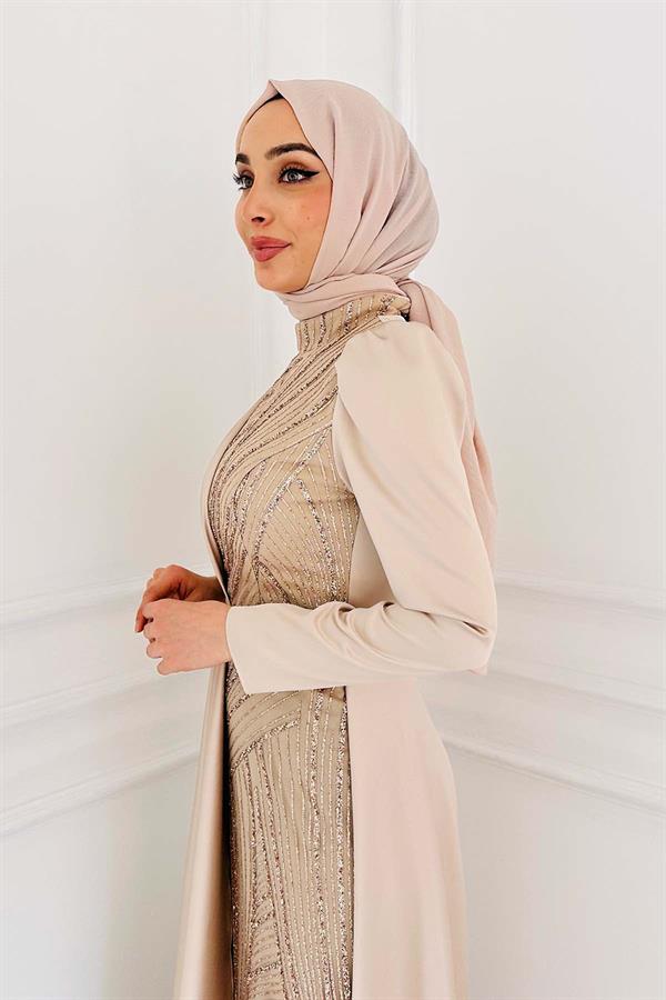 ÖNÜ DETAY SİMLİ ABİYE 2431 Taş