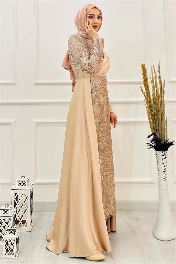 Önü Taş Simli Abiye 2422 Taş