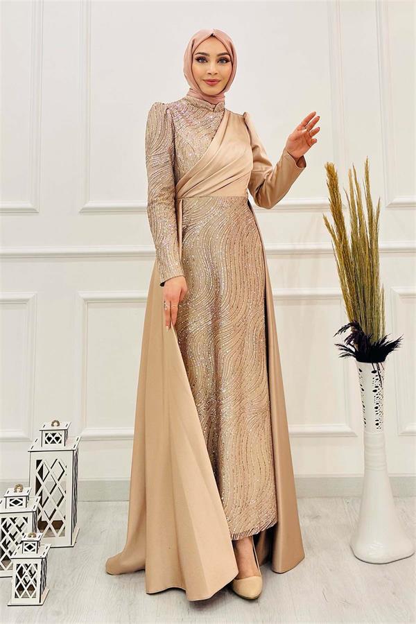 Önü Taş Simli Abiye 2422 Taş