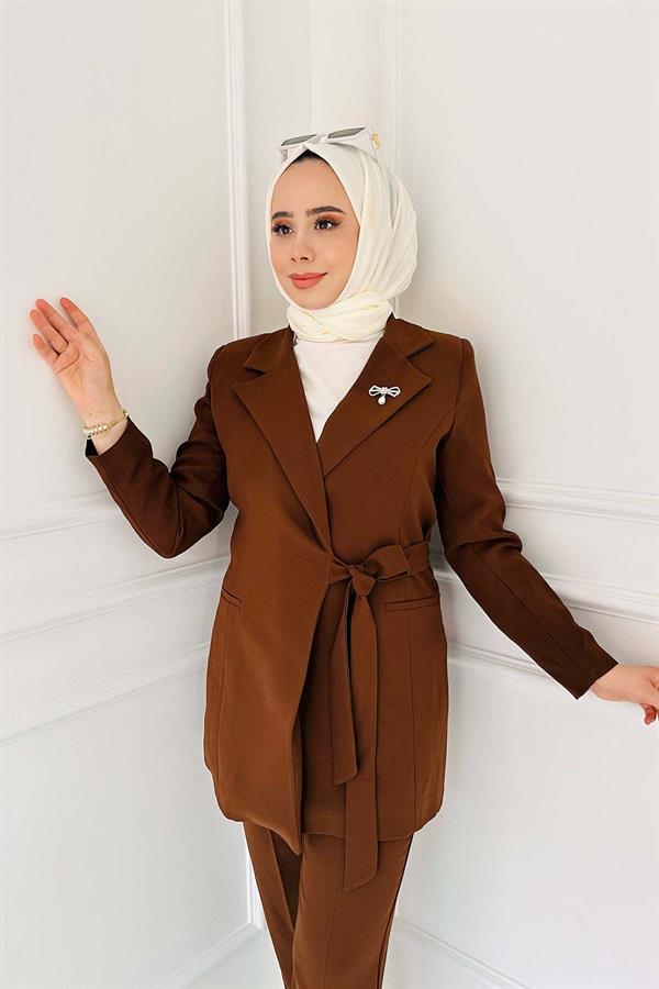 Yandan Bağlmlı Ceket Tkm 2016 Kahve