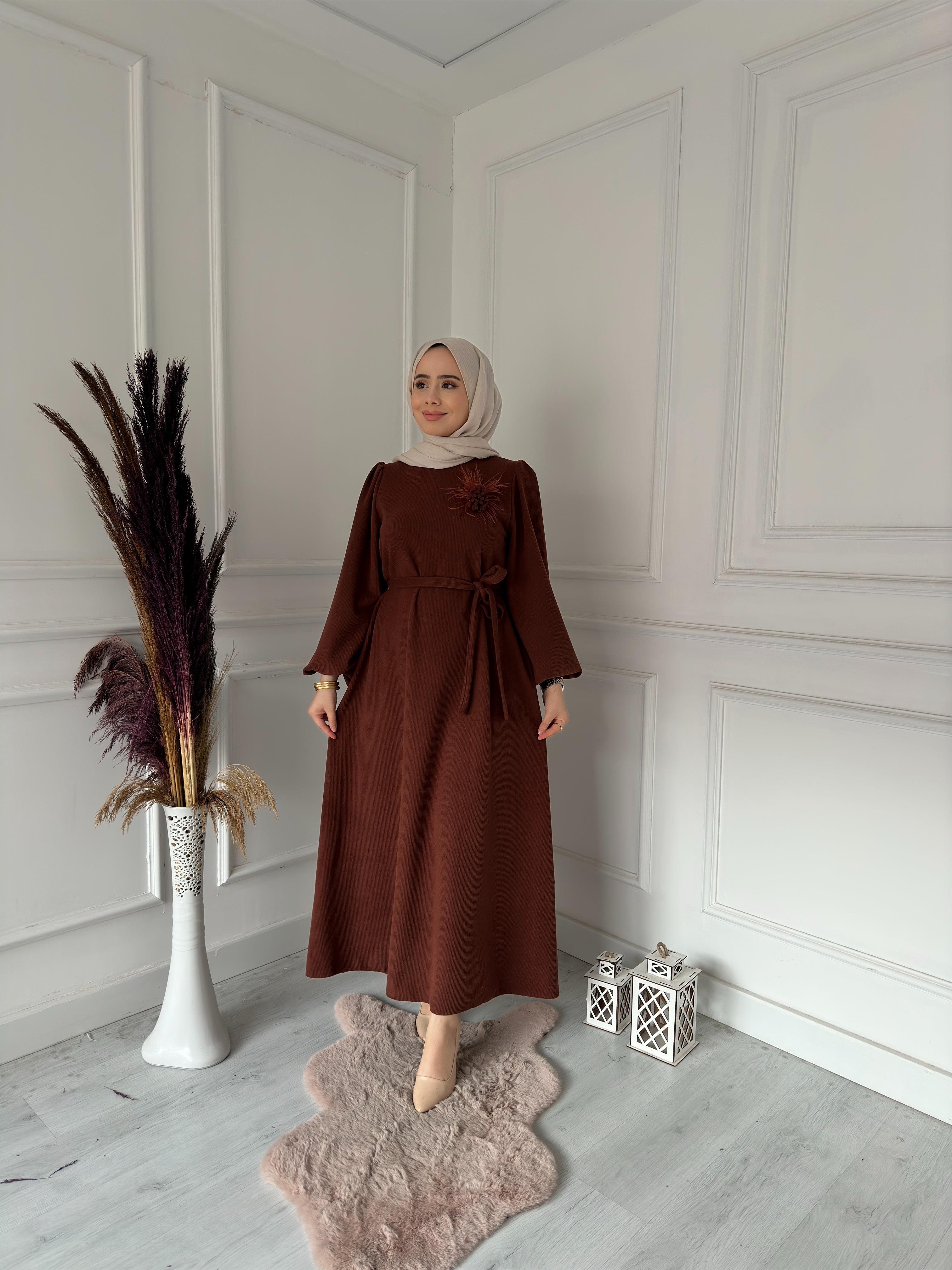 GAMZEM BRONŞLU TRİKO BALON KOL ELB 1101 KAHVE