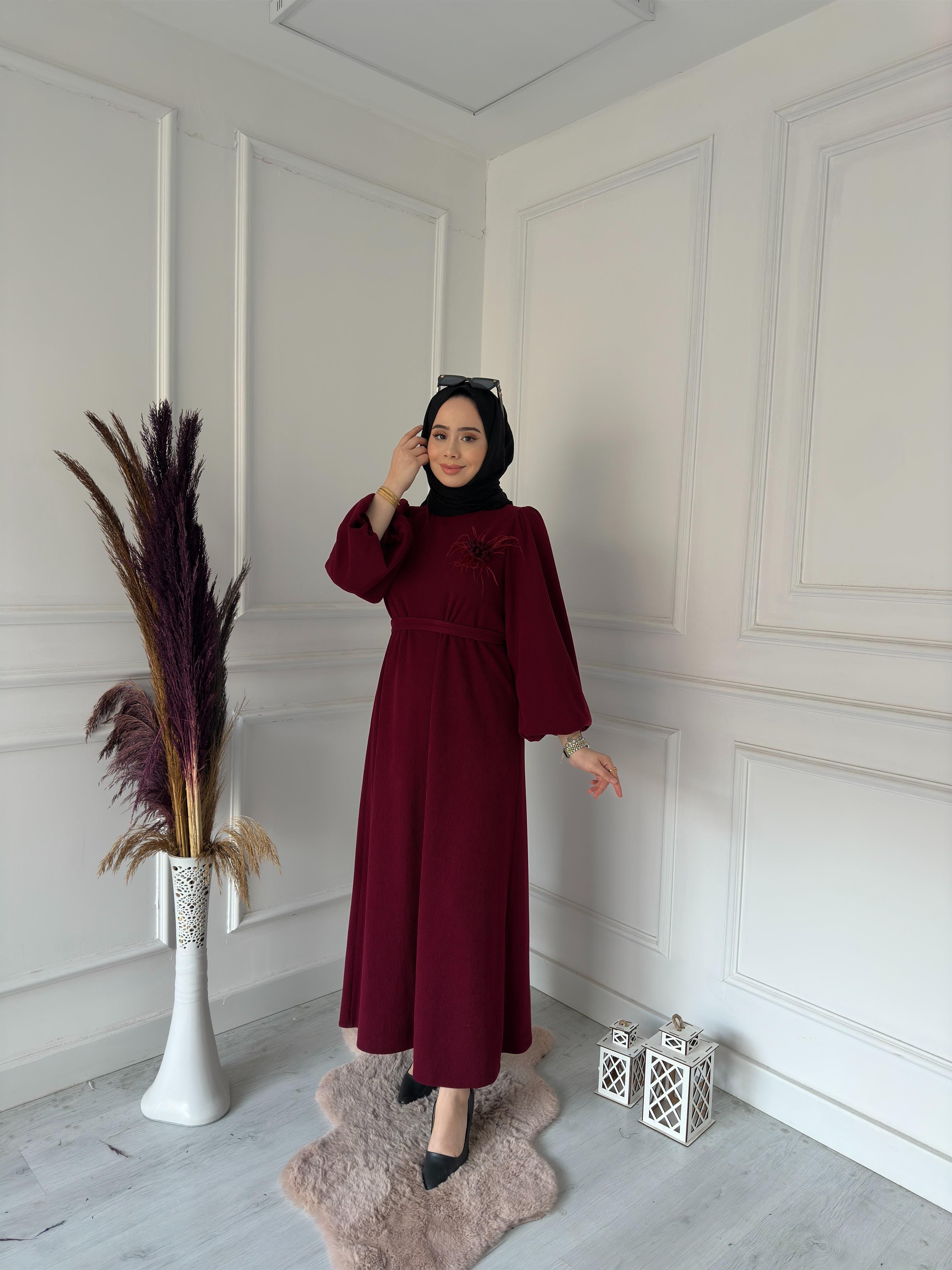 GAMZEM BRONŞLU TRİKO BALON KOL ELB 1101 Bordo