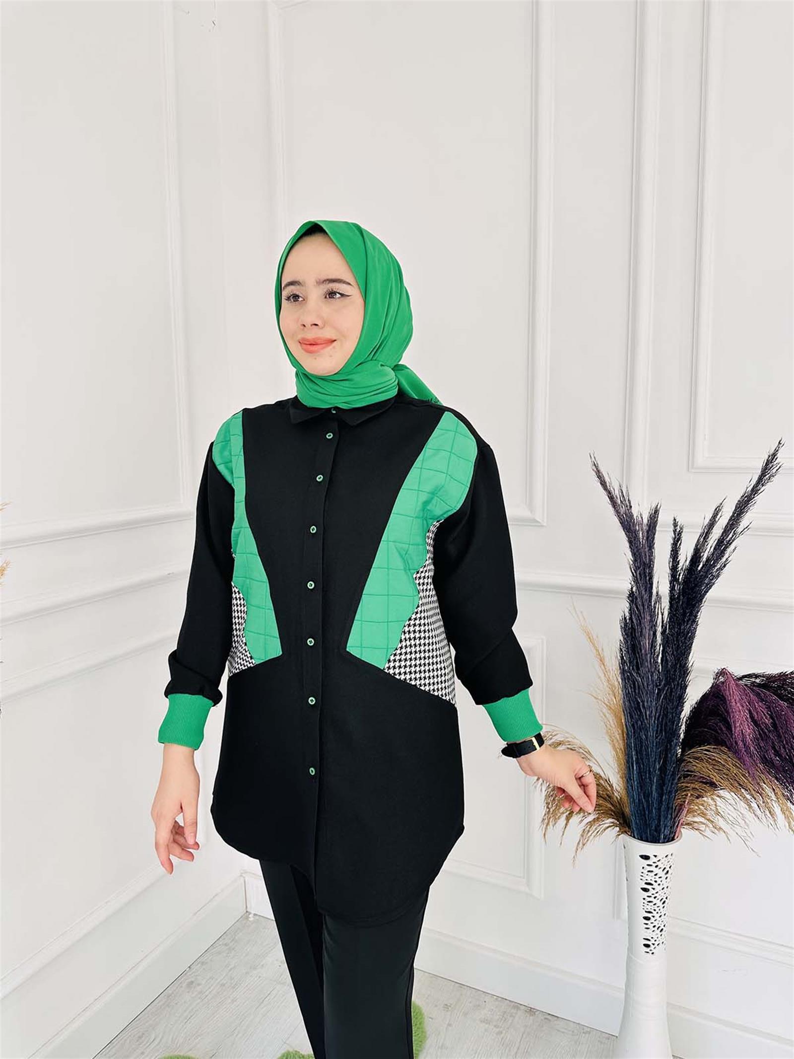 Ön Parçalı Düğmeli Tunik 2895 Siyah