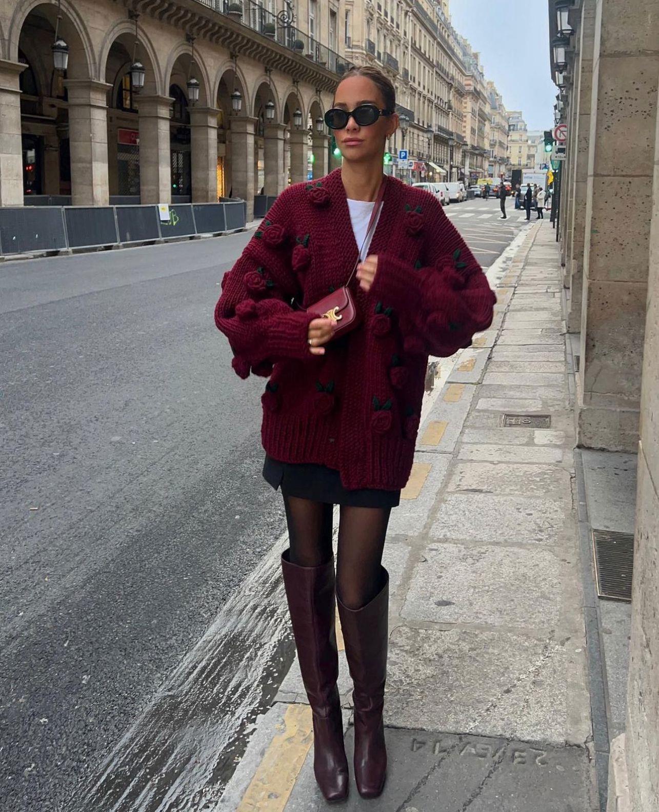 Burgundy Roses Cardigan