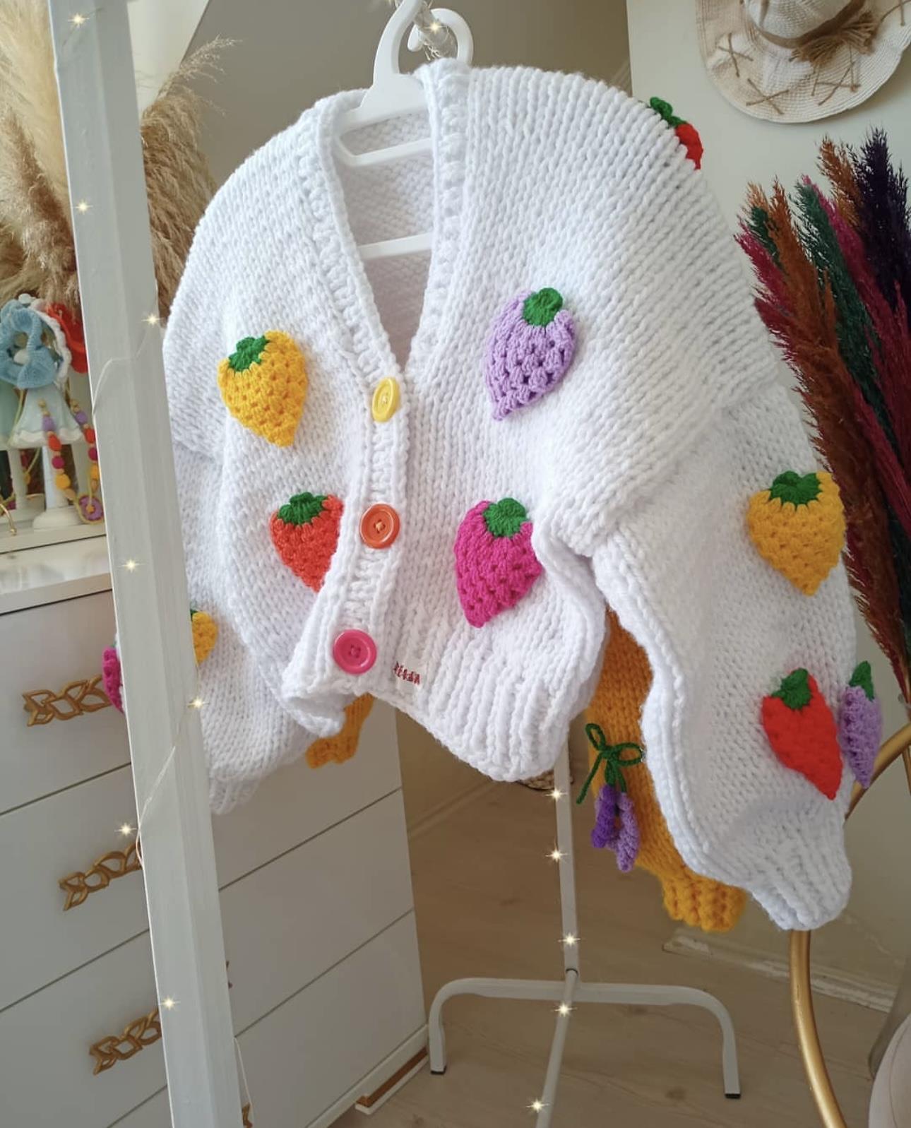 Colourful Strawberries Cardigan