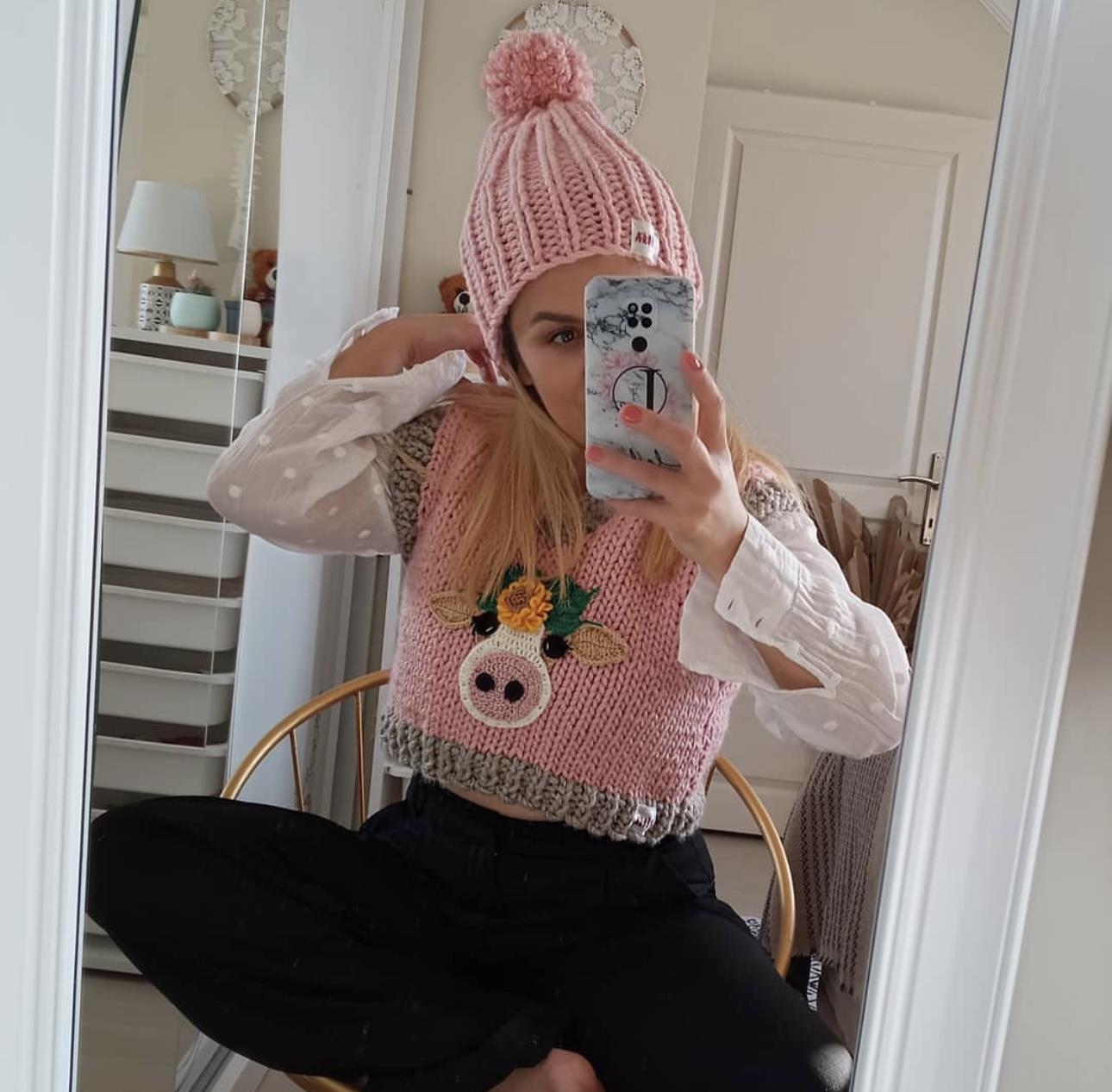 Pink Cow Sweater