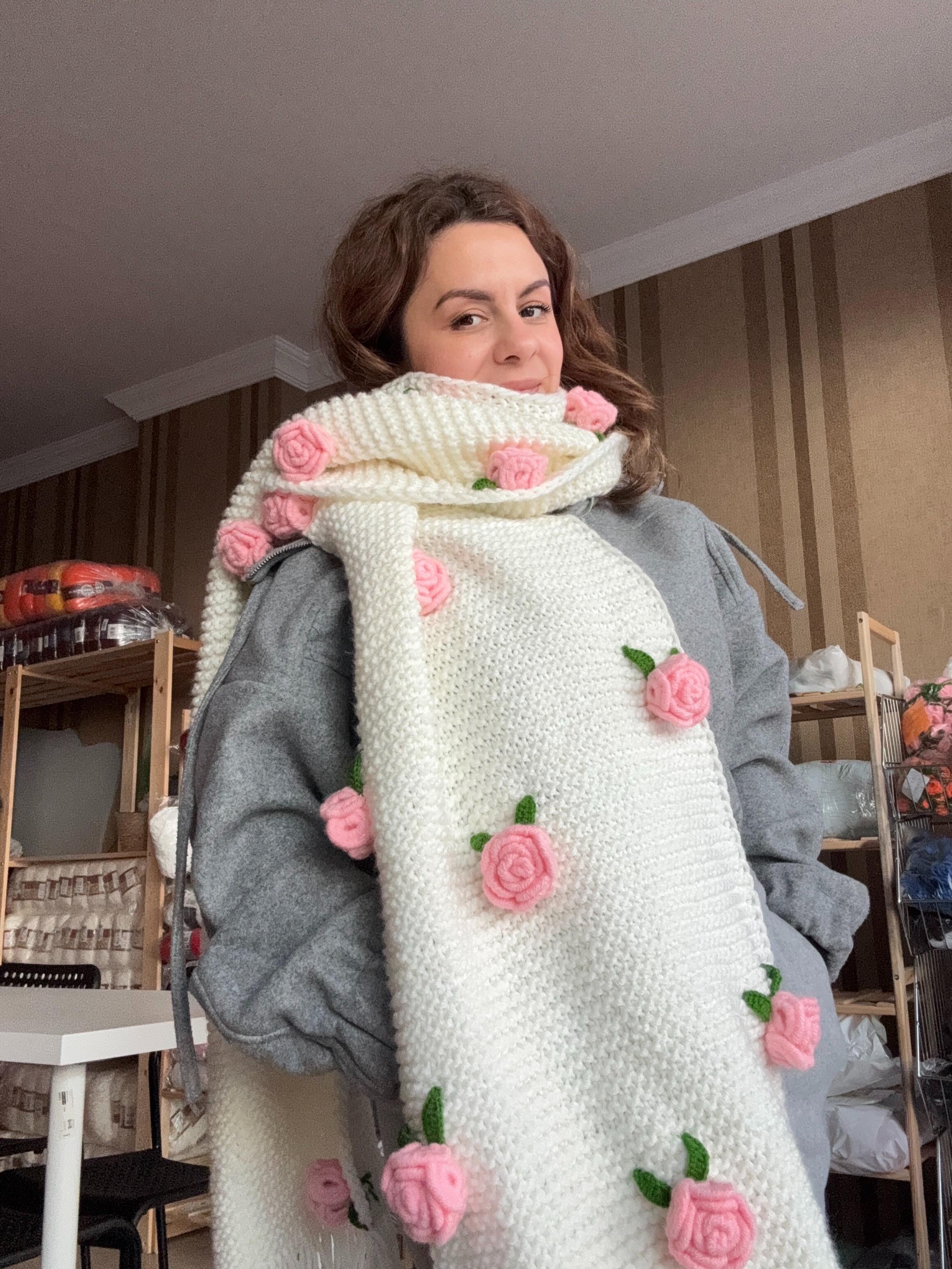 Pink rose scarf