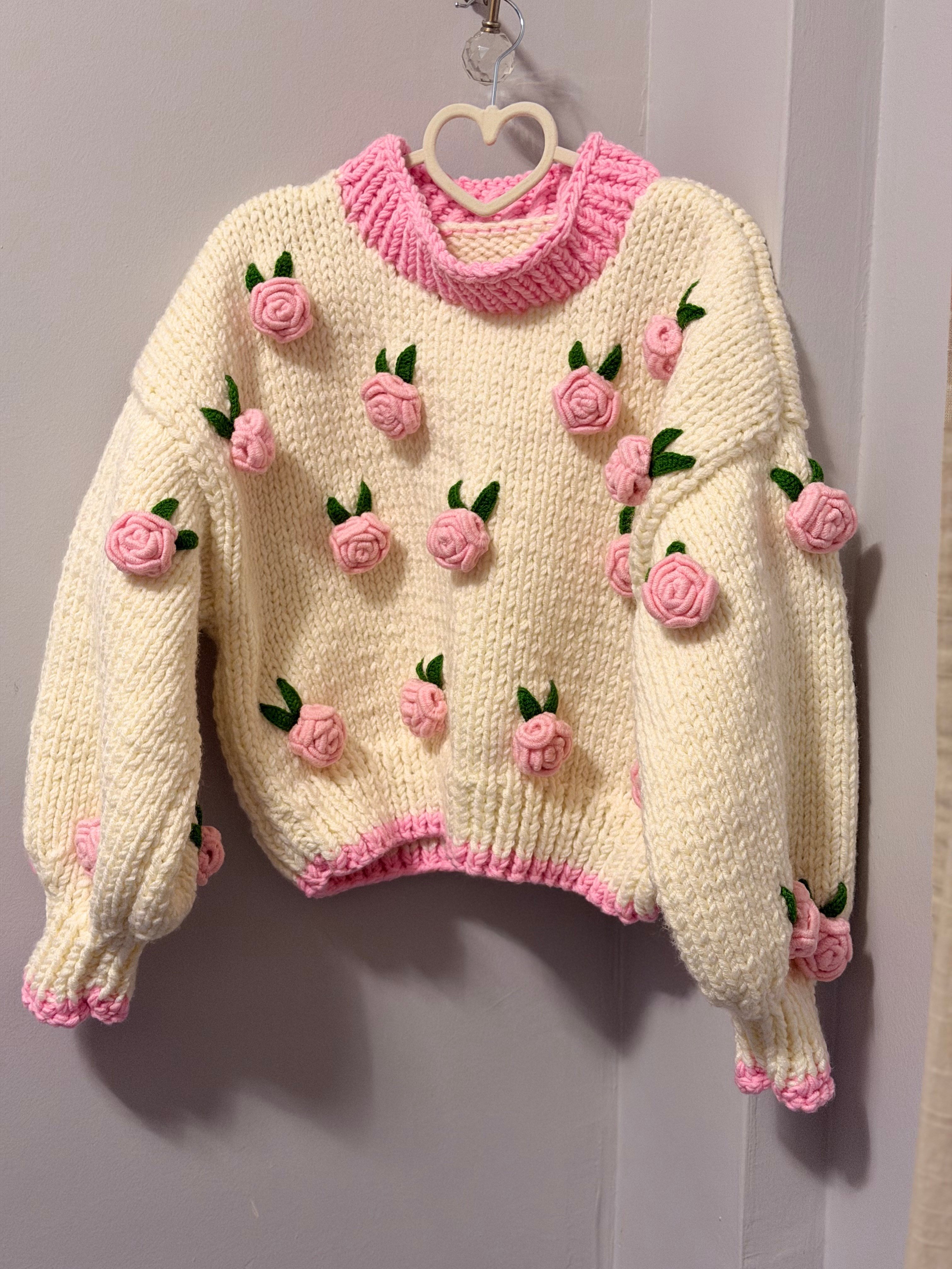 Pink rose sweater