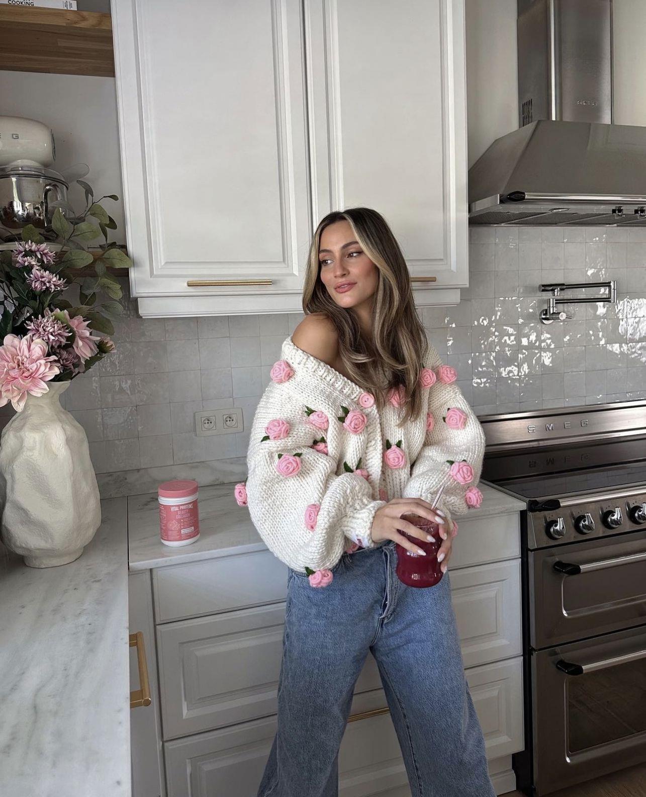 Pink Roses Cardigan