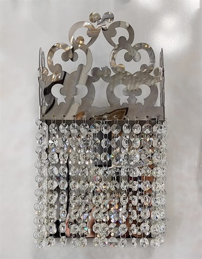 Dantel İşlemeli Köşeli Oktagon Taşlı Silver Aplik