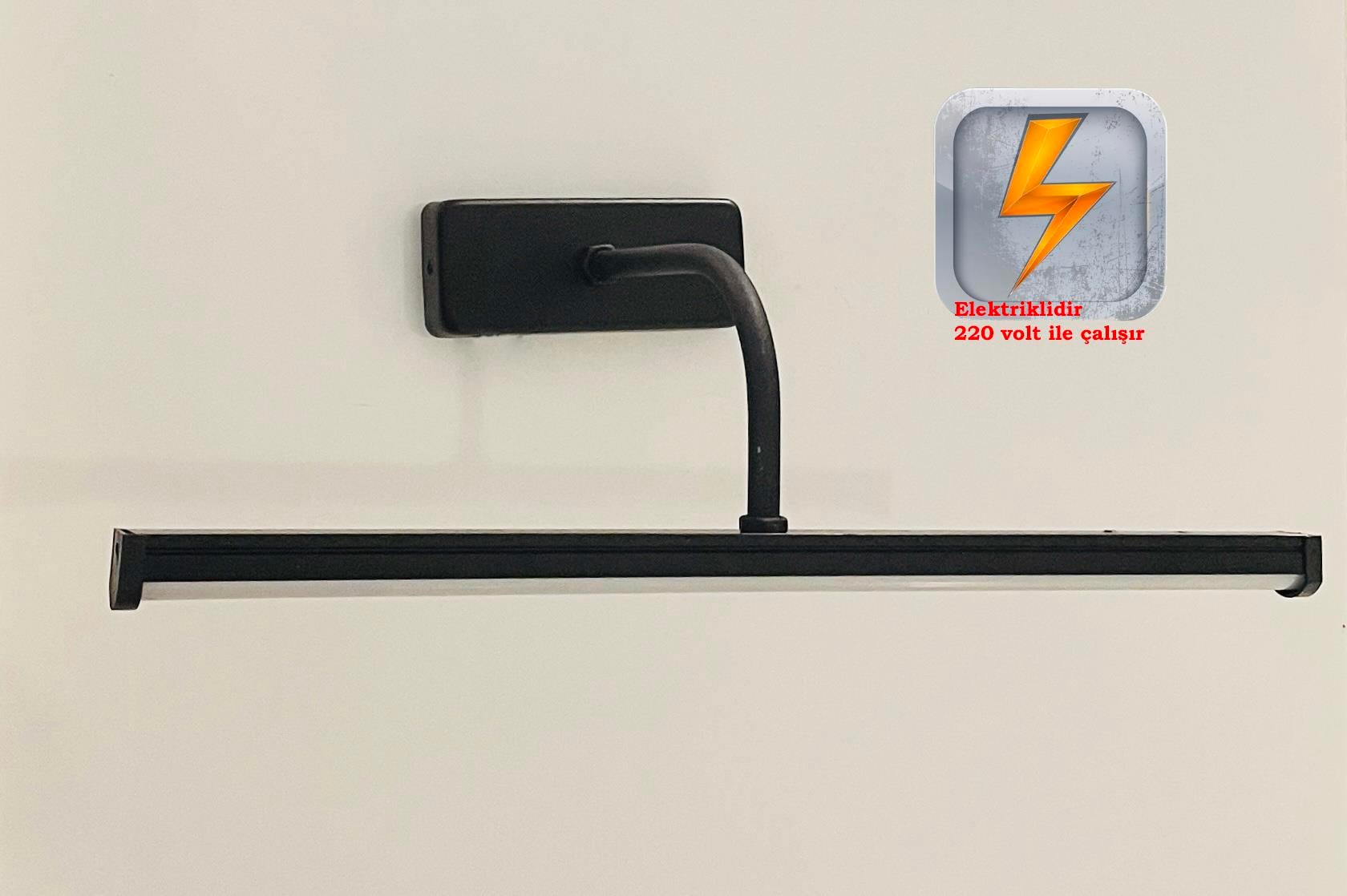 Elektrikli 50cm Dünya Siyah Kasa Modern Dekoratif Beyaz Işık Led Duvar Aplik (PİLLİ DEĞİLDİR)Zümrüt Flüt Siyah Kasa Günışığı Elektrikli Banyo Duvar Ayna Tablo Aydınlatma Kuğu Aplik Ledli Aplik
