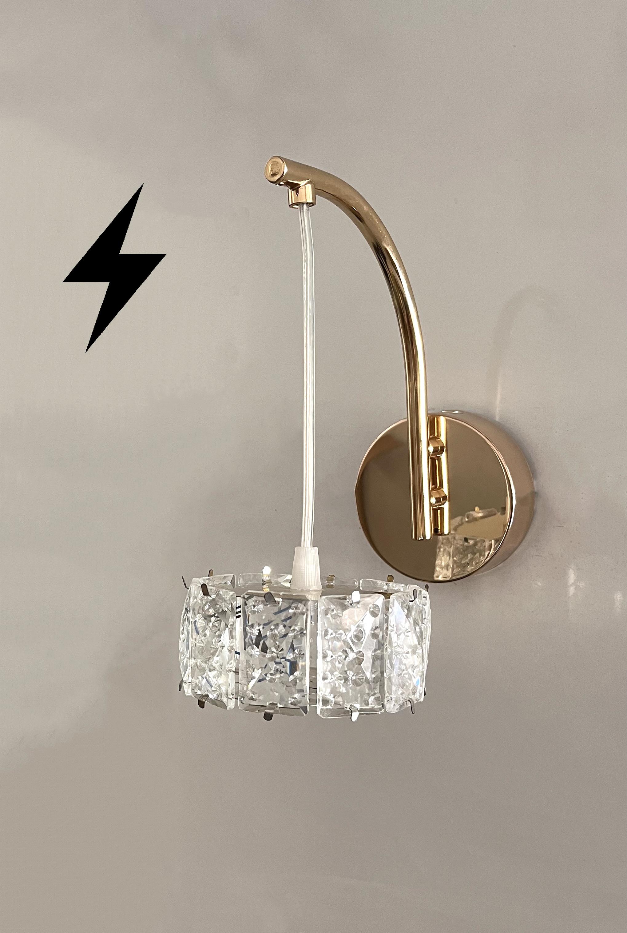 Güneş Gold Günışığı Ledli Kristal Taşlı Elektrikli Aplik Duvar-Yatak Başı-Salon(PİLLİ DEĞİLDİR)Feza BalCamlı Siyah Metal Modern 2 Adet Elektrikli Aplik