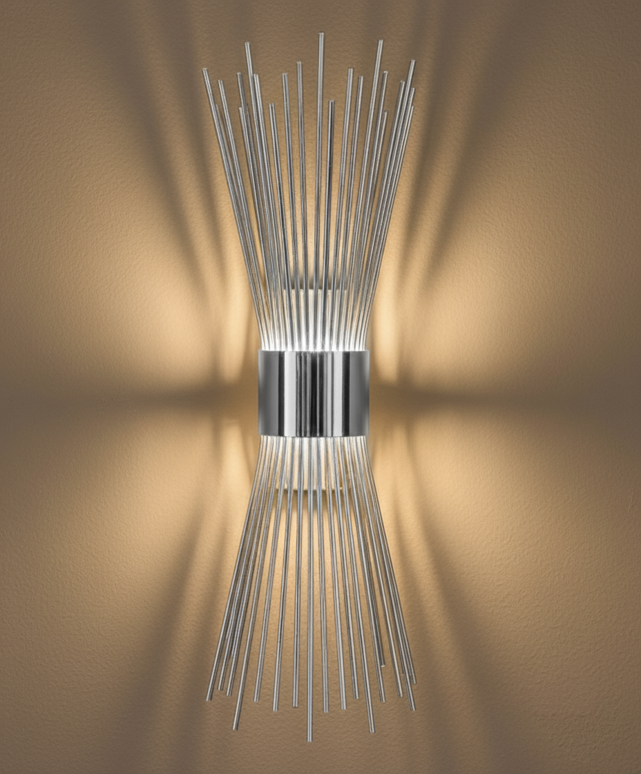 Hisar Silver Gümüş Metal Pilli Aplik Günışığı Ledli Modern Duvar Aplik Lambası İç Mekan - Tek AdetLemos Gold Metal Pilli Aplik - 9v pil Hediyedir -Tek Adet Fiyatıdır