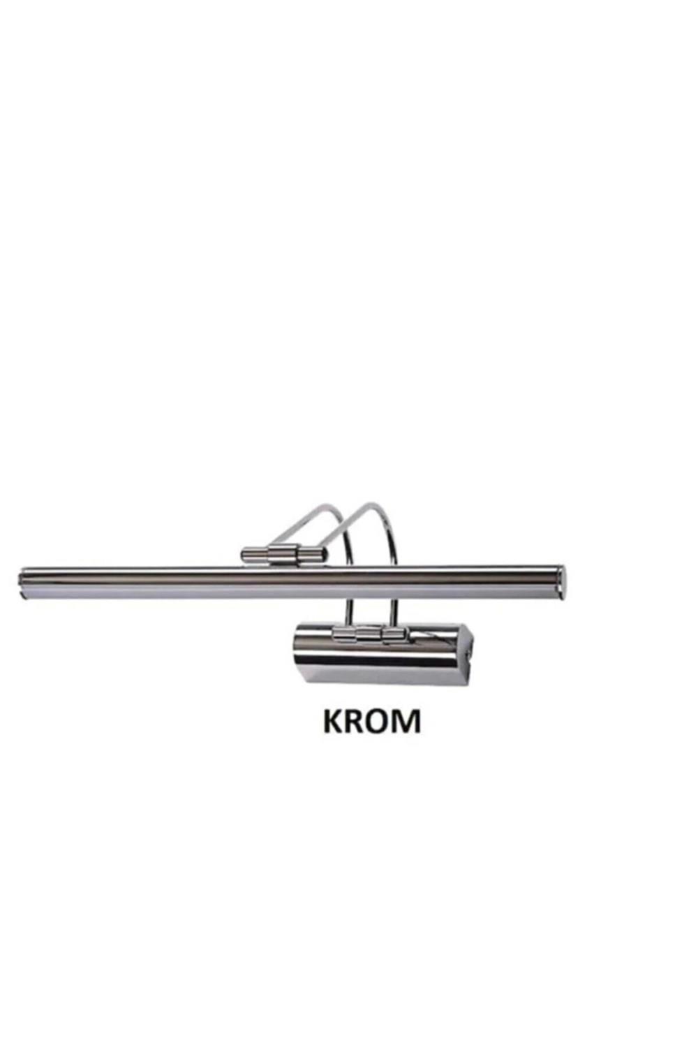 Şarjlı 35cm Krom Pilli Flüt Aplik Beyaz Işık Banyo Duvar Ayna Tablo Aydınlatması Kuğu Aplik-Şarj Edilebilir Pil ve USB Kablosu Hediyedir