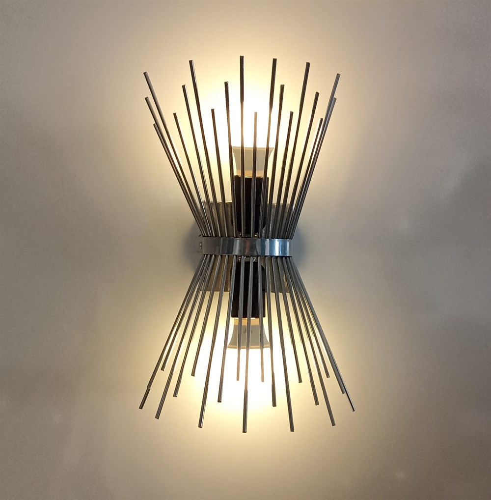 Şarjlı Pilli Aplik Metal Silver Kirpi E27 Özel Lambalı Aplik - Tek Adet Fiyatıdır - Özel Tasarım Ampuller Hediyedir