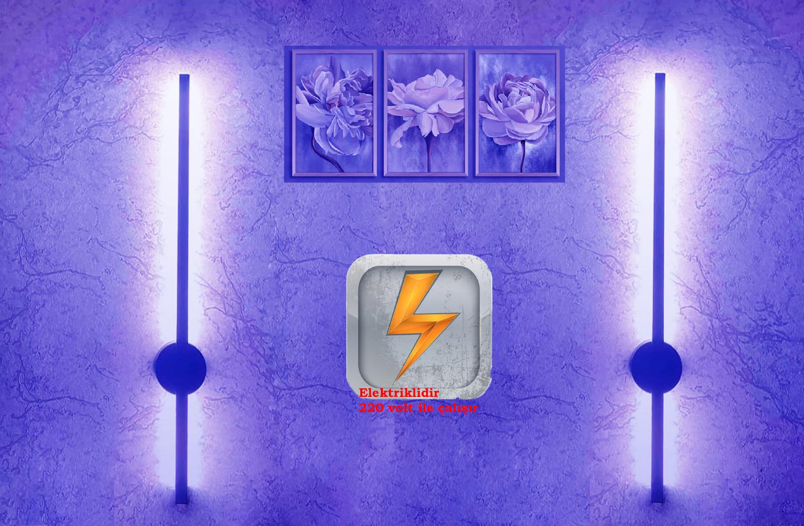 Elektrikli Yumato 70cm 2 Adet Siyah Kasa Modern Dekoratif Beyaz Işık Led Duvar Aplik (PİLLİ DEĞİLDİR)Zümrüt Flüt Siyah Kasa Günışığı Elektrikli Banyo Duvar Ayna Tablo Aydınlatma Kuğu Aplik Ledli Aplik