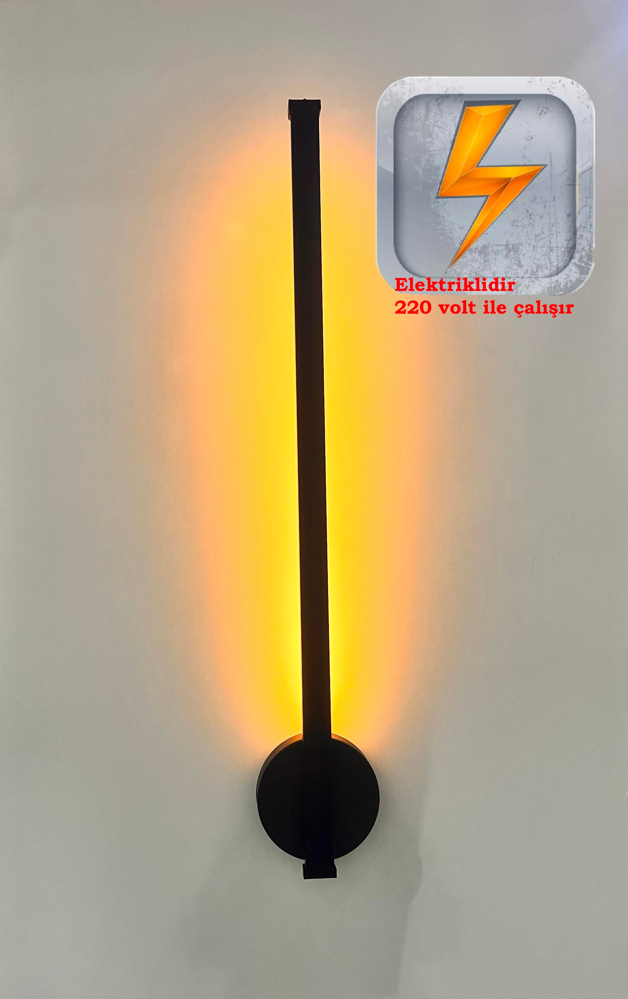 Elektrikli Zümrüt 50cm Siyah Kasa Modern Dekoratif Günışığı Led Duvar Aplik (PİLLİ DEĞİLDİR)Zümrüt Flüt Siyah Kasa Günışığı Elektrikli Banyo Duvar Ayna Tablo Aydınlatma Kuğu Aplik Ledli Aplik