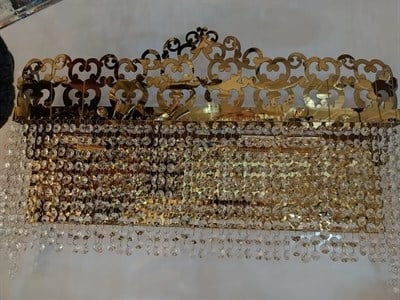 Nakış İşlemeli Büyük Boy Oktagon Taşlı Gold Aplik