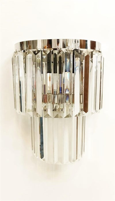 Pandora Kristal Taşlı Büyük Boy Elektrikli Silver Aplik - Tek Adet Fiyatıdır - 23cm*30cm