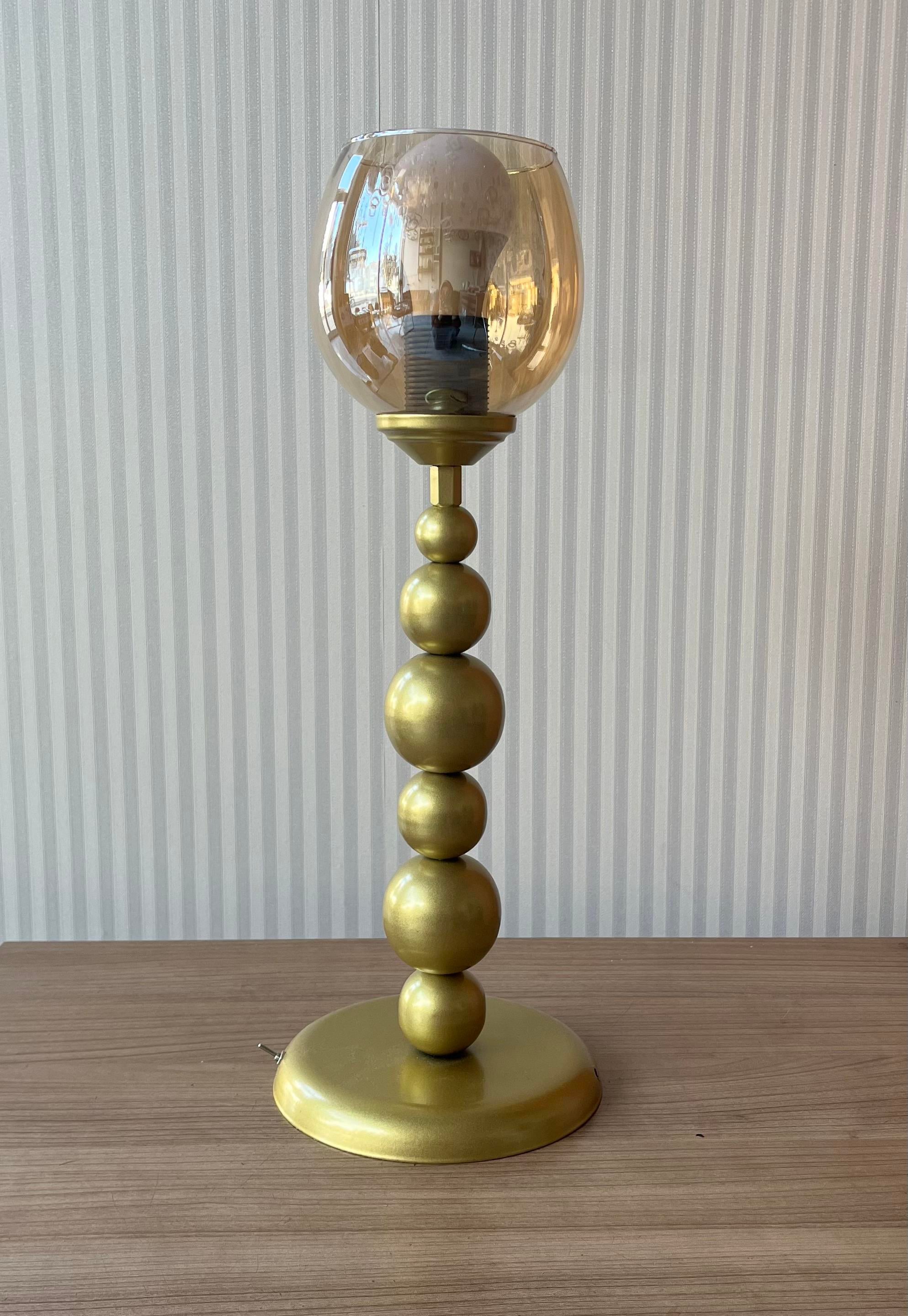 Pırıl Gold Kasa Pilli Abajur Bal Camlı Aplik Lambader Aydınlatma - Özel Tasarım Lamba Dahildir.Kupa Gerçek Kristal Taşlı Pilli Abajur - Pil Dahildir