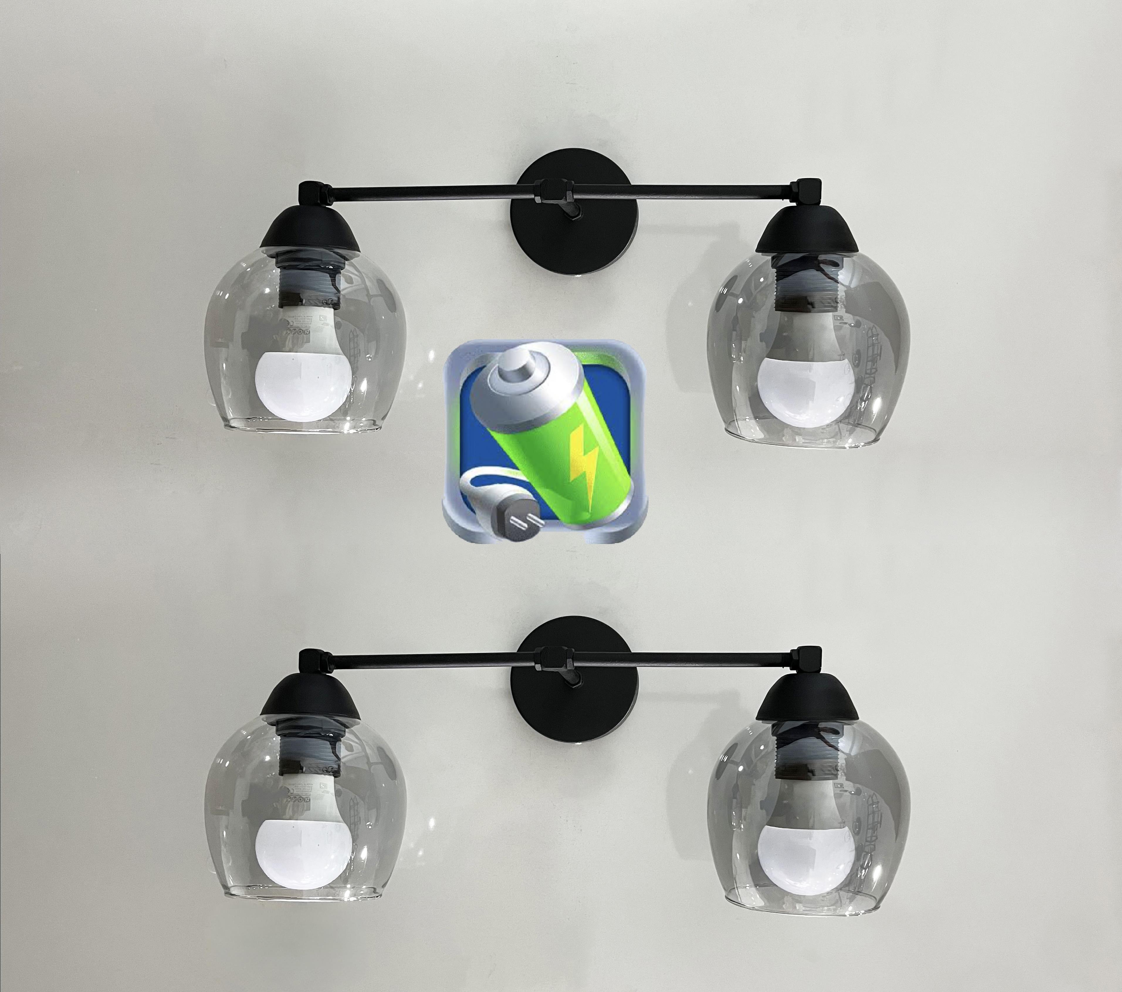 Şarj Et Kullan Berlin Şarjlı Pilli Aplik Füme Camlı Siyah Kasa Metal Modern -2 Adet-Şarjlı Pilli Aplik Pandora Büyük Boy Gold Kristal Taşlı Lüx Aplik