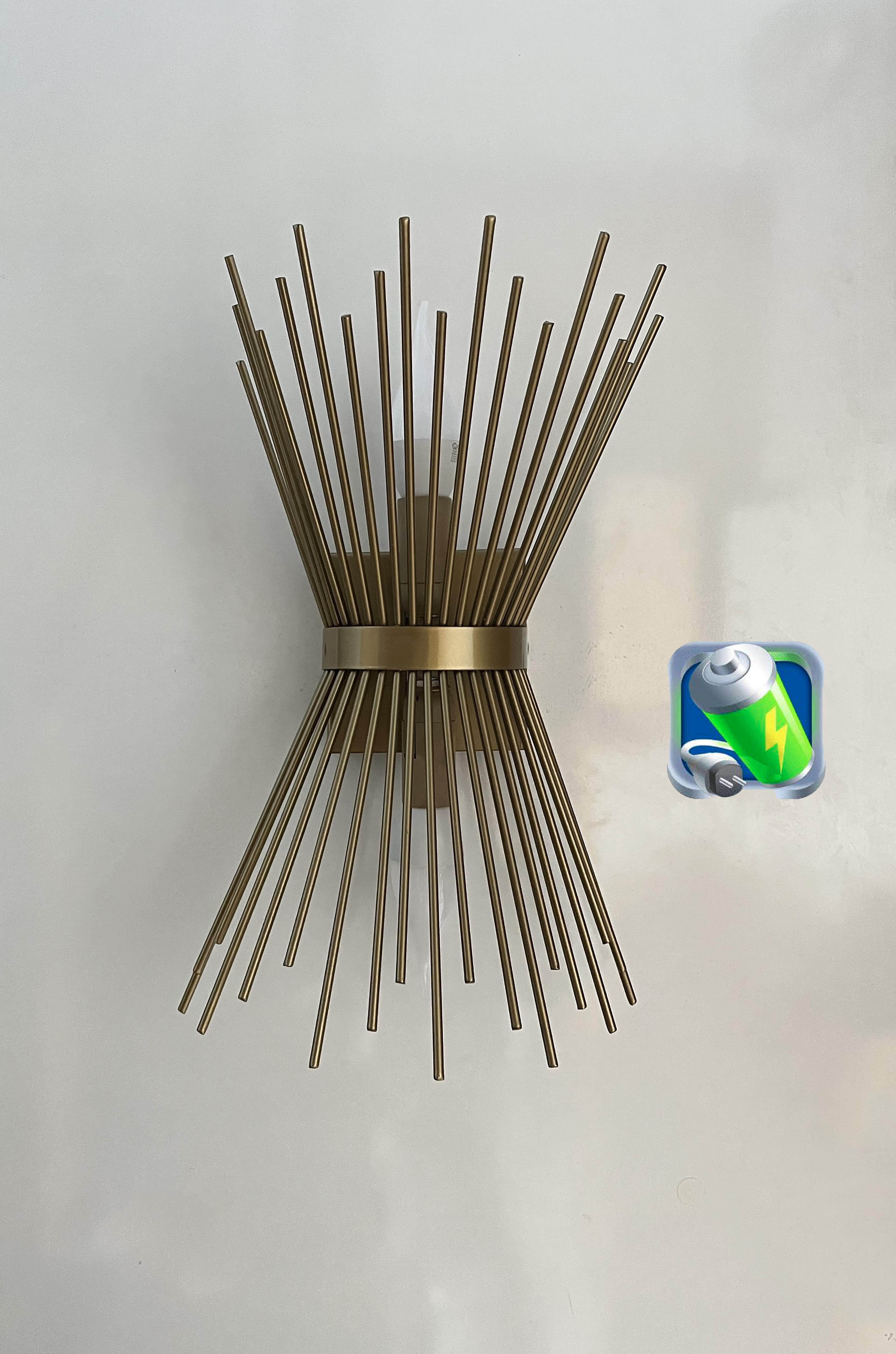 Şarj Et Kullan Eskitme Kirpi Şarjlı Pilli Aplik e14 Özel Tasarım Lamba Metal Modern - Tek AdetŞarjlı Pilli Aplik Pandora Büyük Boy Gold Kristal Taşlı Lüx Aplik
