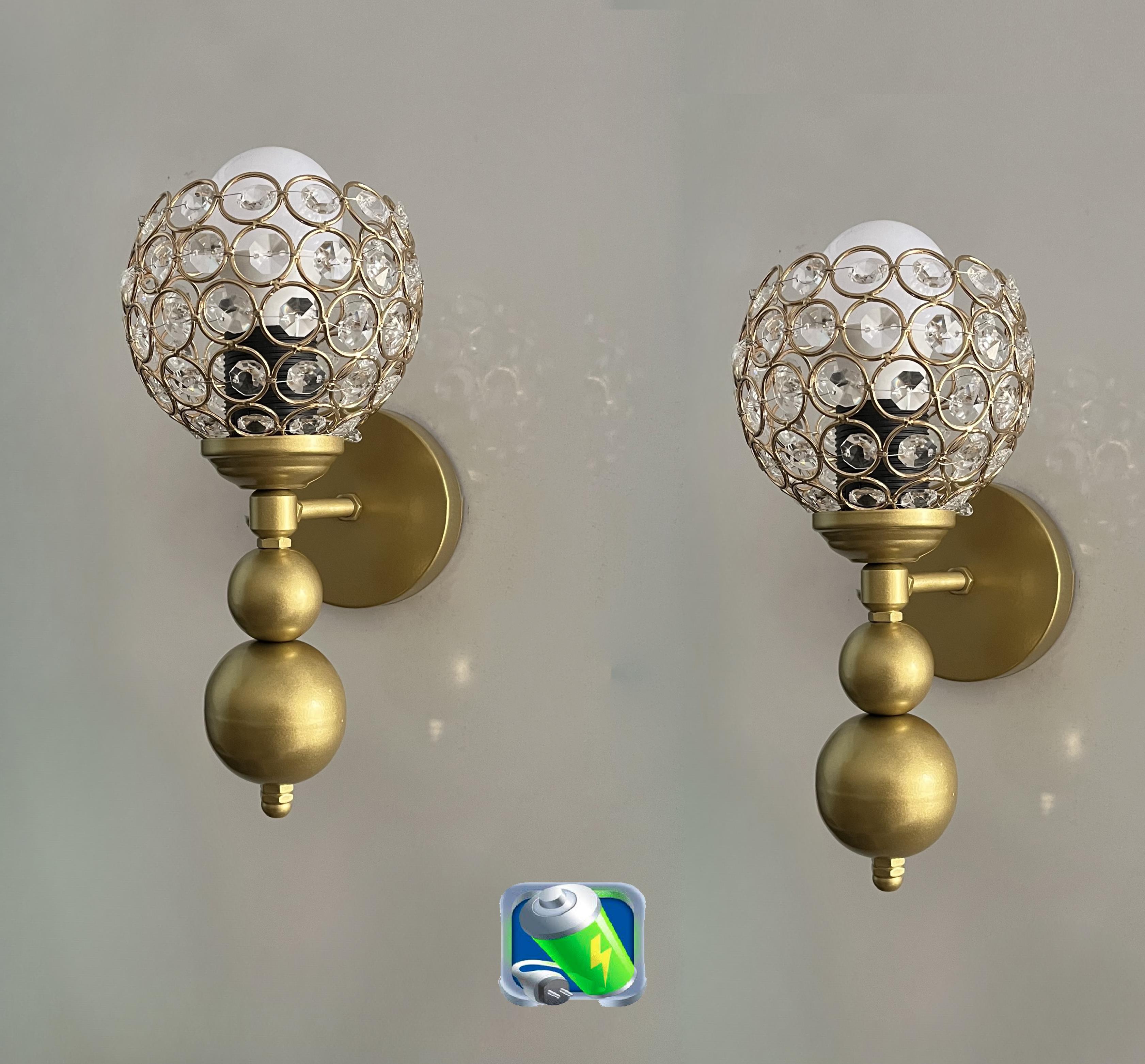 Şarj Et Kullan Gold Tokyo Oktagon Taşlı Şapka Şarjlı Pilli Aplik Metal Modern Aydınlatma - 2 AdetŞarjlı Pilli Aplik Pandora Büyük Boy Gold Kristal Taşlı Lüx Aplik