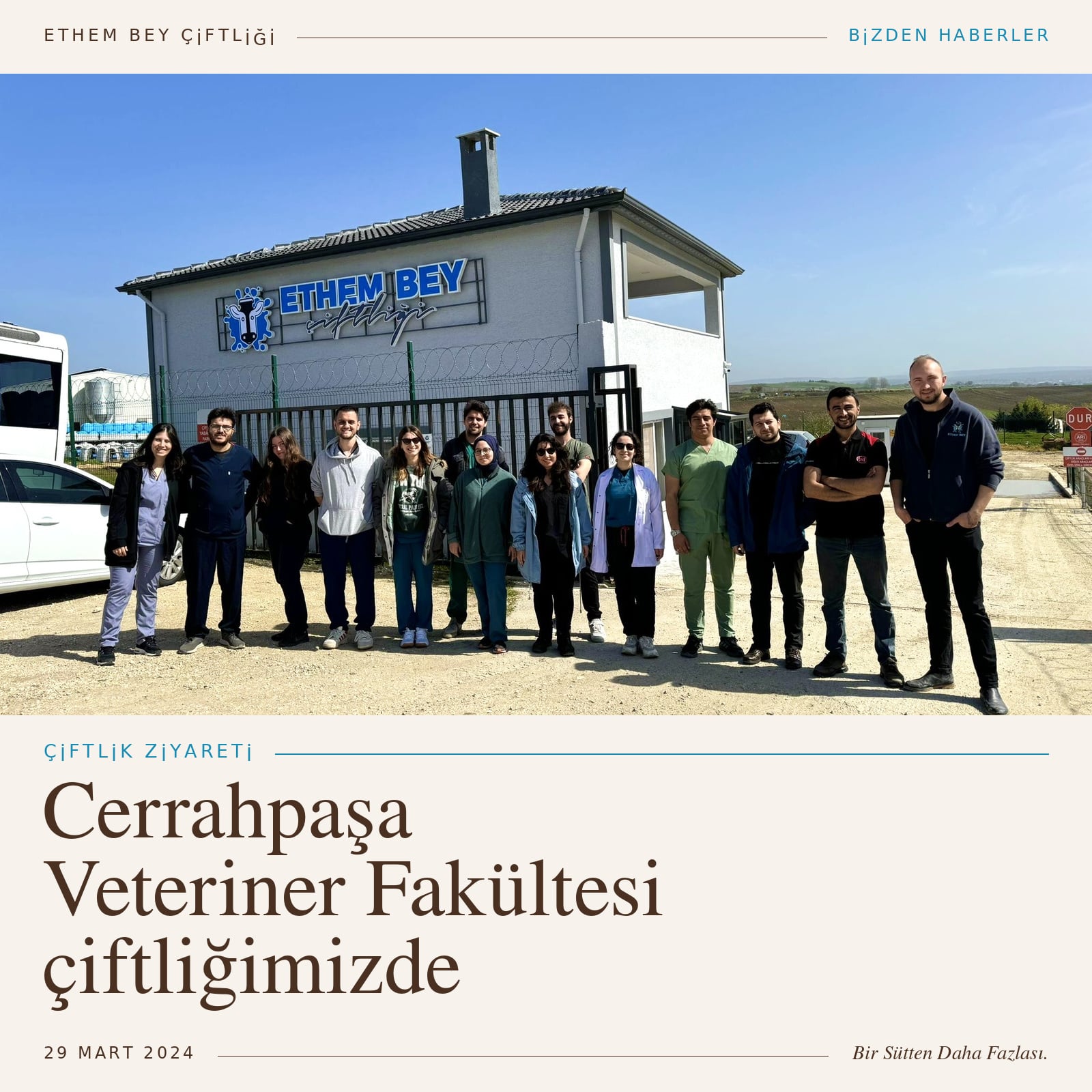 Cerrahpaşa Veteriner Fakültesi’nin Ethem Bey Çiftliği ziyareti