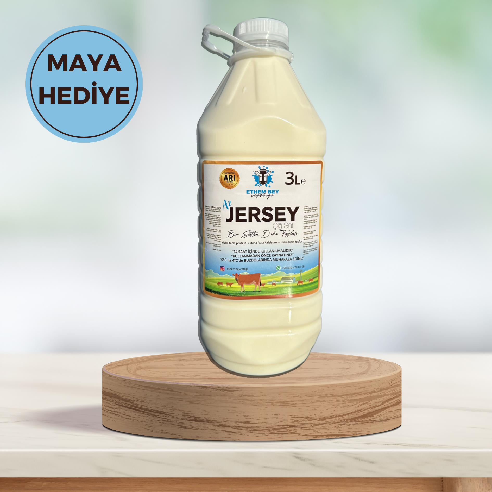 3 Litre - Jersey Çiğ Süt 