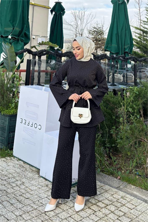 Mila Zarif Dokulu Siyah Takım