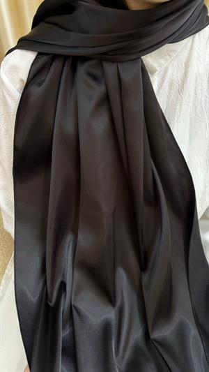 Saten Tesettür Şal Siyah