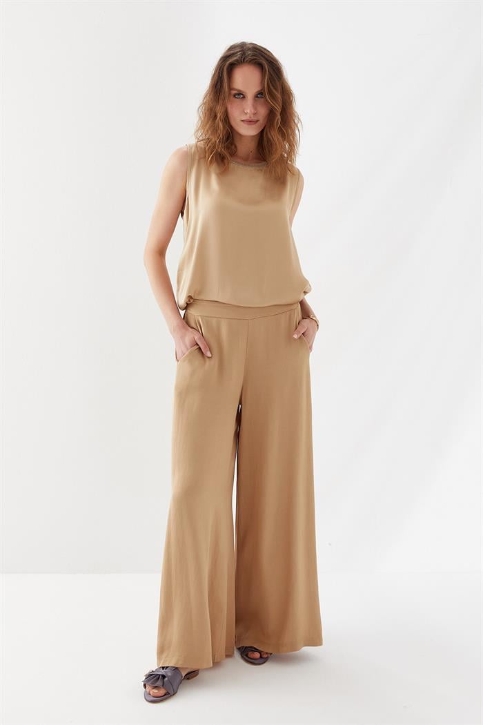 Düz Paça Rahat Pantolon Camel