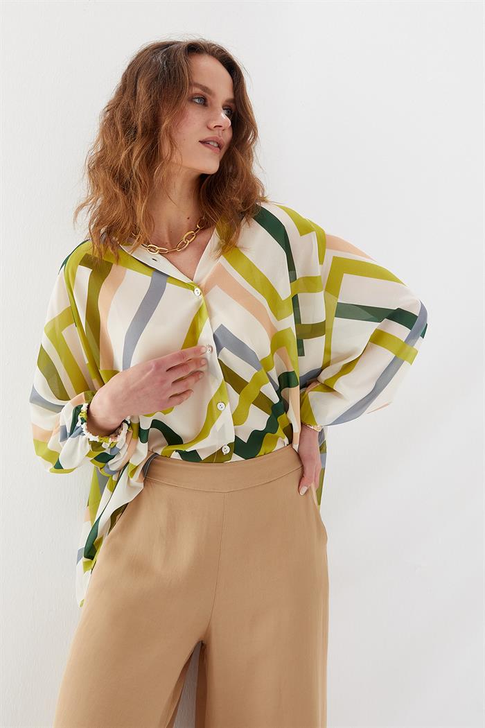 Oversize Gömlek Krem