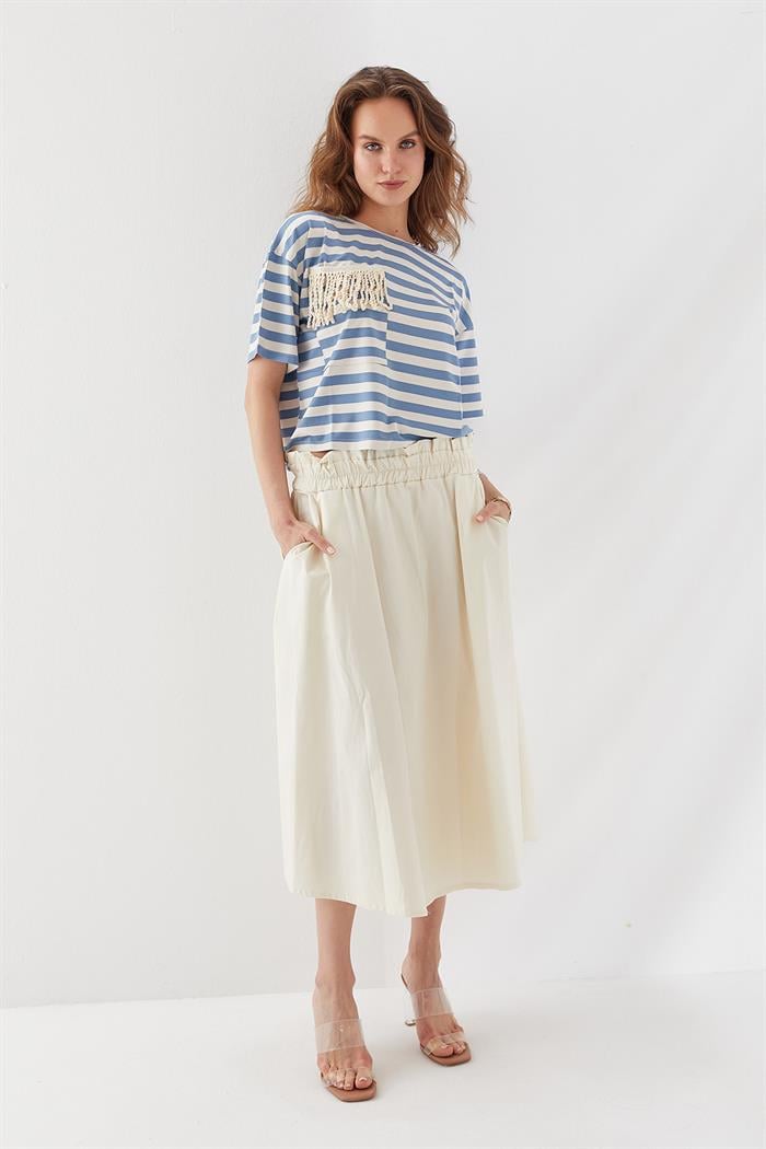 Beli Lastikli Etek Bej