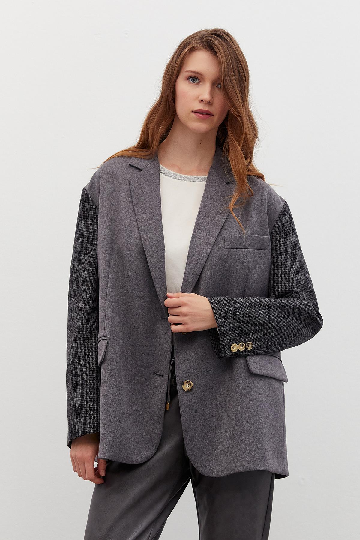 Oversize Ceket Gri
