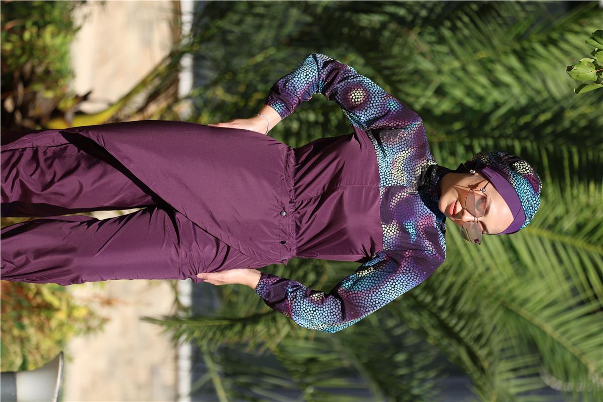 Boncuk Model Allerli Tasarım Tesettür Tulum Mayo