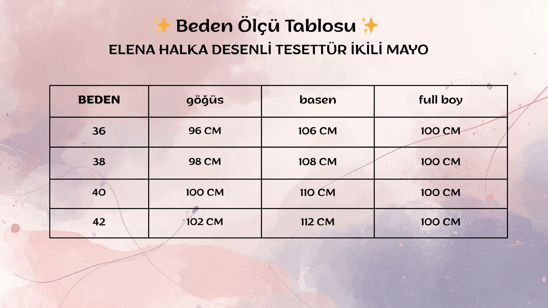 Elena Halka Desenli Tasarım Tesettür Paraşüt Kumaş Ikili Mayo Takım 363