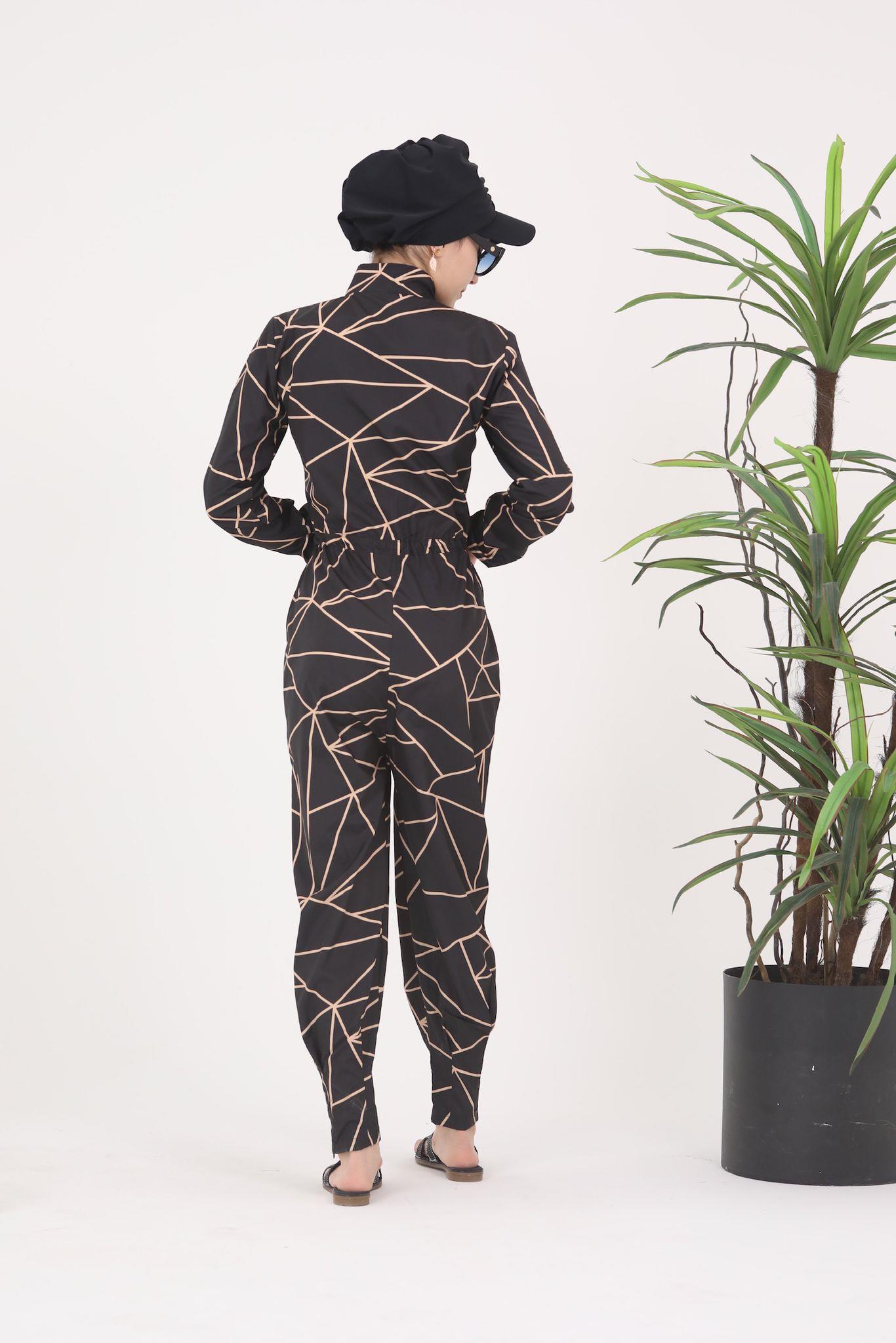 Pramit Desen Tasarım Tesettür Paraşüt Kumaş Tulum Mayo