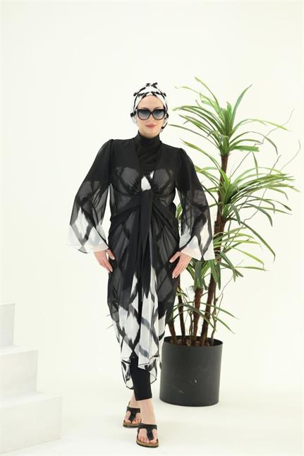 Laura Baklava Desen Pareo Standart Beden