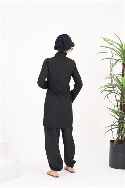 Elena Halka Desenli Tasarım Tesettür Paraşüt Kumaş Ikili Mayo Takım 363