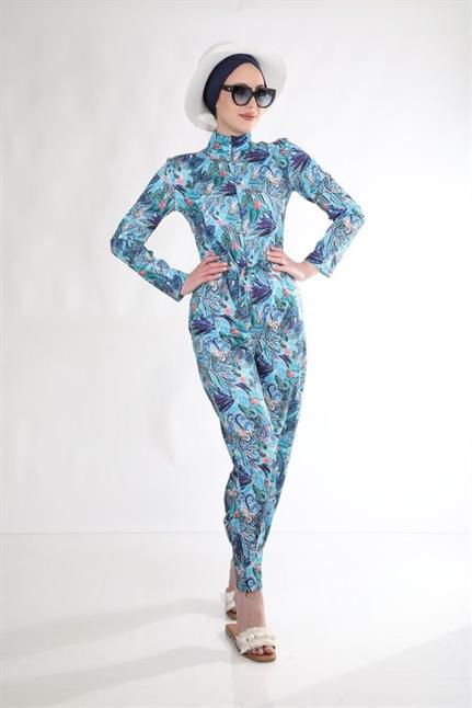 Lale Desen Tasarım Tesettür Paraşüt Kumaş Tulum Mayo