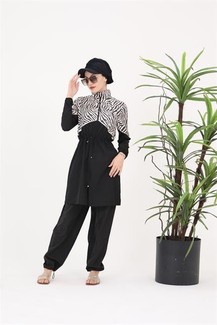 LENA ZEBRA DESENLİ BİYELİ İKİLİ MAYO TAKIM