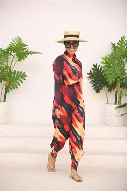 Alev Desen Tasarım Tesettür Paraşüt Kumaş Tulum Mayo