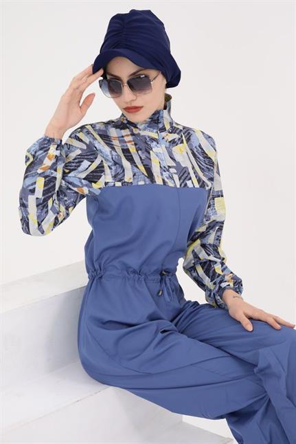 Dream Melodi Desen Tasarım Tesettür Paraşüt Kumaş Tulum Mayo