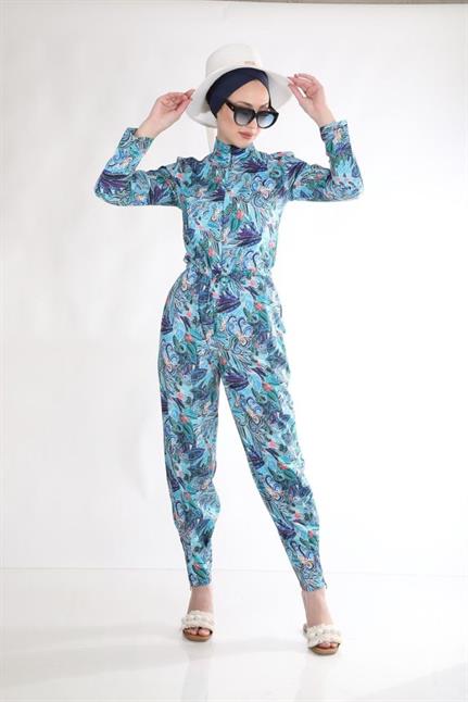 Lale Desen Tasarım Tesettür Paraşüt Kumaş Tulum Mayo