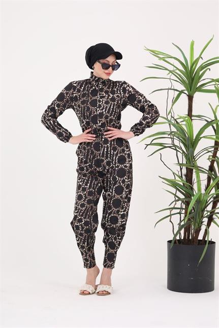 Dubai Desen Tasarım Tesettür Paraşüt Kumaş Tulum Mayo