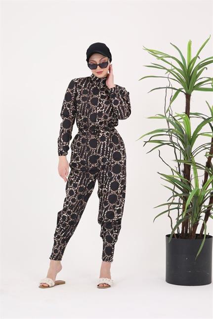 Dubai Desen Tasarım Tesettür Paraşüt Kumaş Tulum Mayo