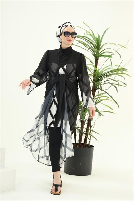 Laura Baklava Desen Pareo Standart Beden