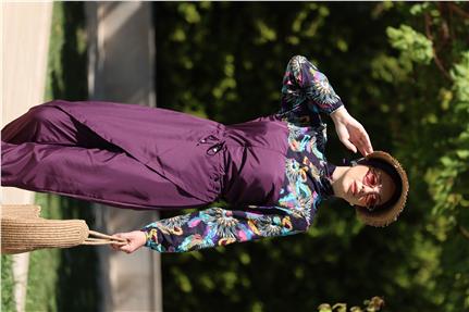 Morena Model Allerli  Tasarım Tesettür Tulum Mayo